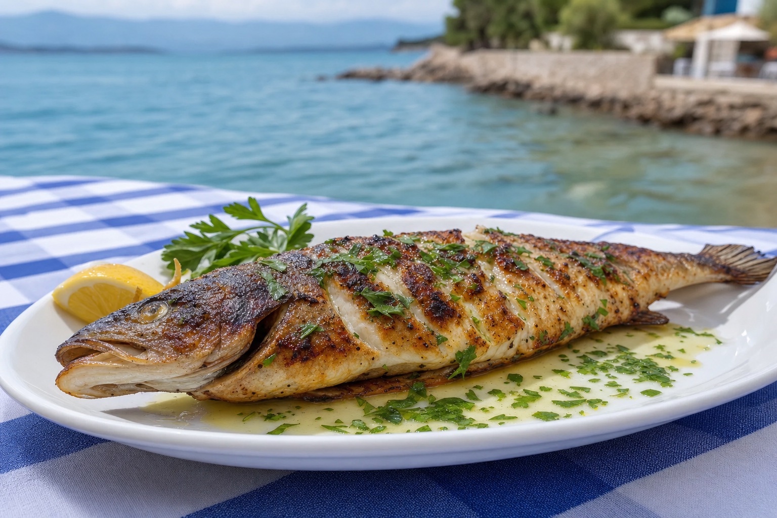 Λαβράκι σχάρας · Grilled sea bass